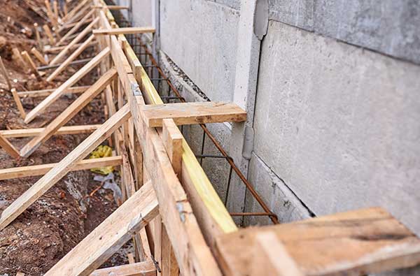 Concrete forming and formwork on site