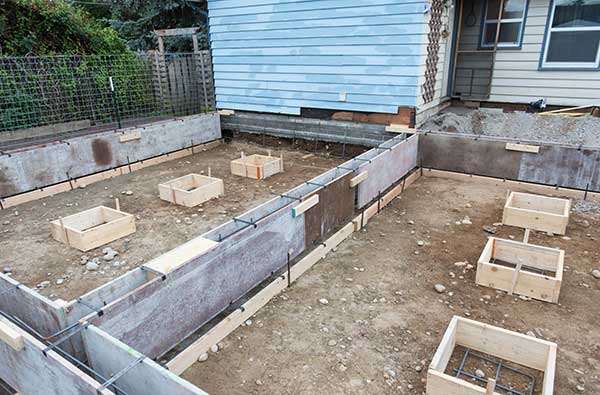 Foundation footings and excavation