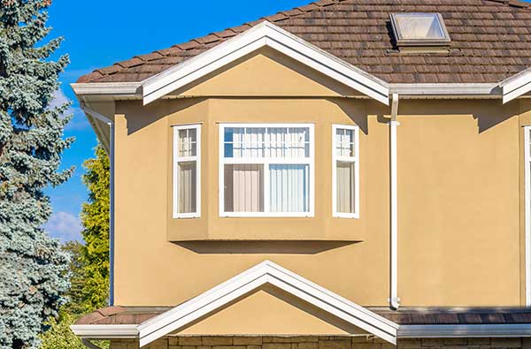 Exterior stucco finish on a building